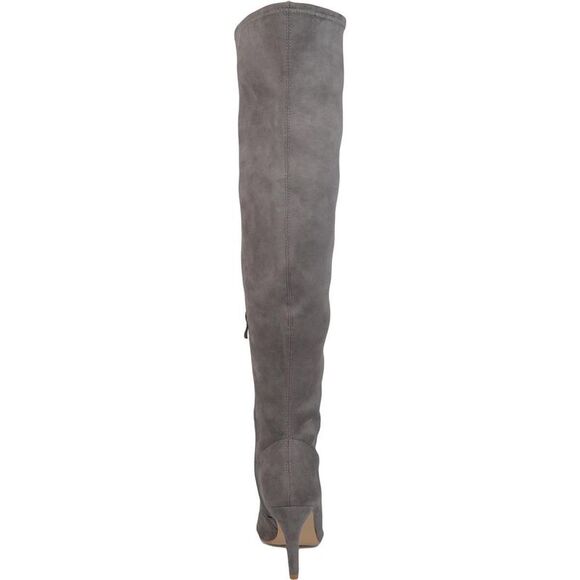 Journee Collection Womens Trill Gray Faux Suede Over-The-Knee Boots Shoes New - Picture 2 of 3